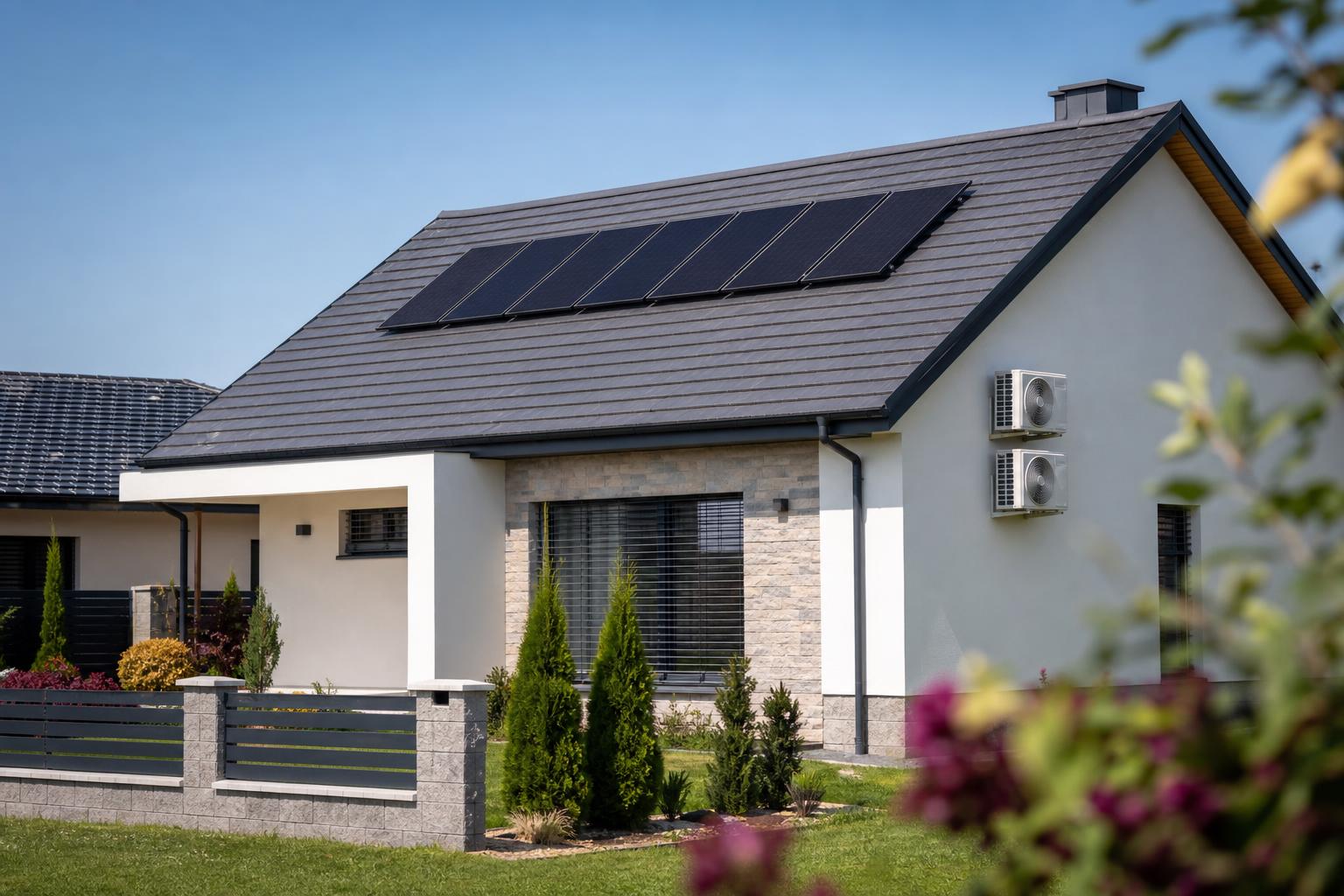 Fotovoltaická klimatizácia Kerberos – vnútorná jednotka a solárne panely
